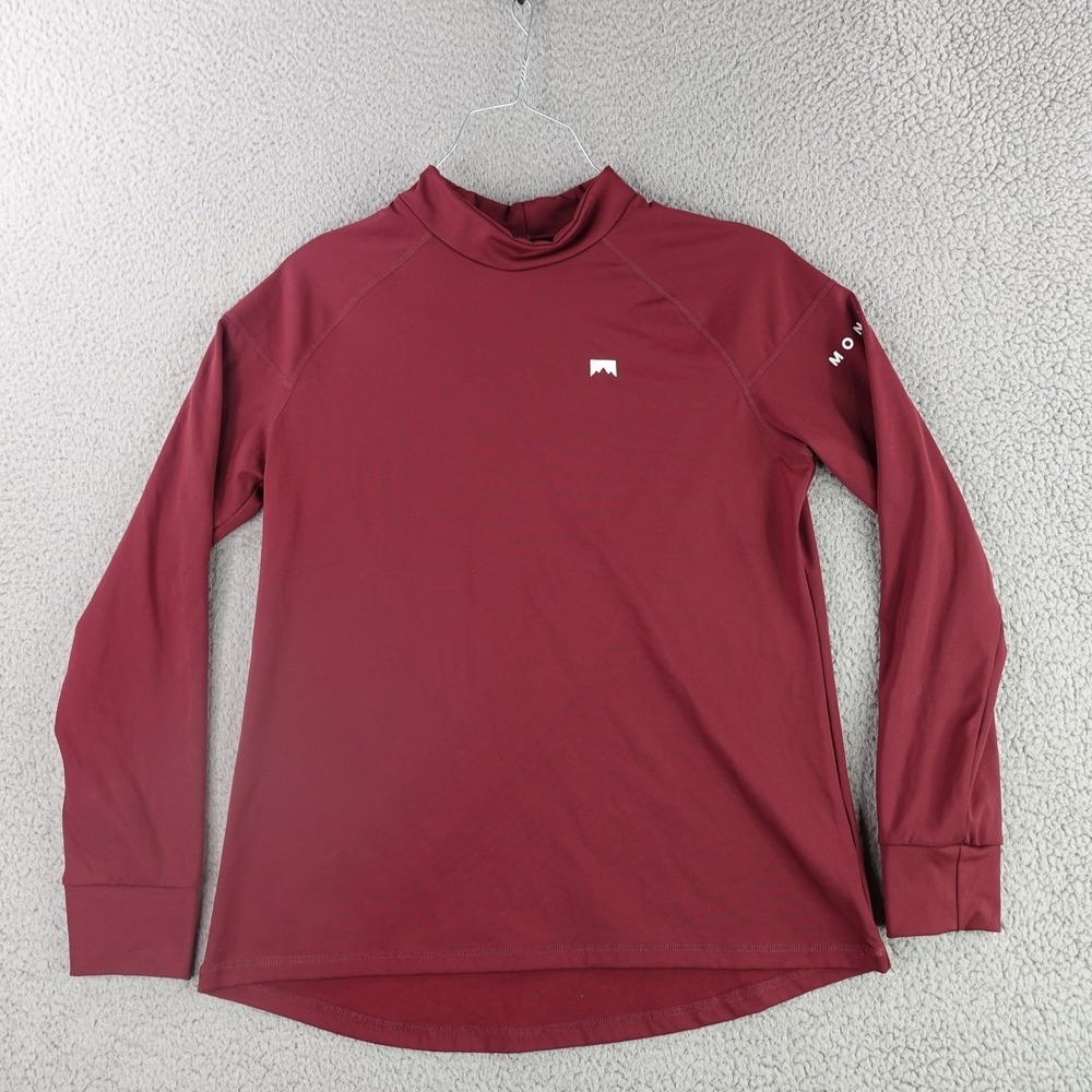 Montec Zulu Base Layer Men Large Burgundy Red Mock Neck Long Sleeve FW21 9395